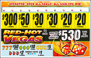 RED HOT VEGAS PULL TAB 885 TICKETS
