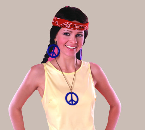 NECKLACE - PEACE PENDANT & EARRINGS      ADULT