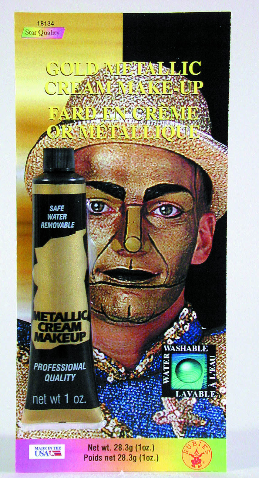MAKE UP - GOLD METALLIC CREAM  1 OZ TUBE