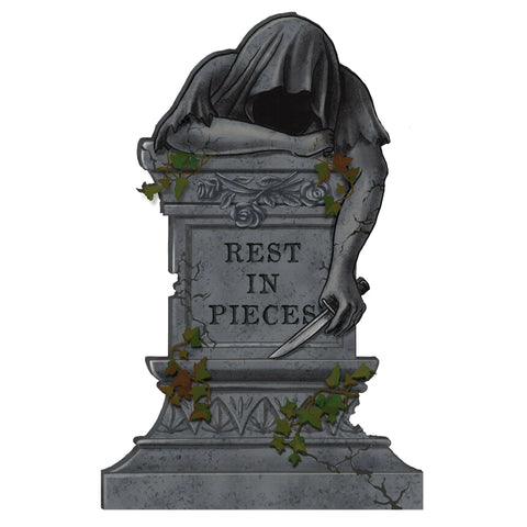 22" REST IN PIECES TOMBSTONE