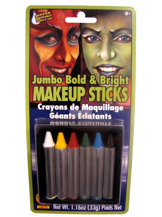MAKE UP STICKS - JUMBO BOLD & BRIGHT    6 CT/PKG