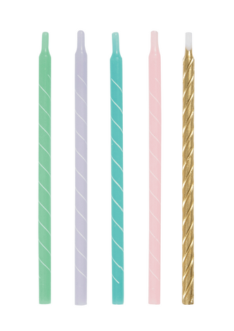 TALL PASTEL OMBRE BIRTHDAY CANDLES