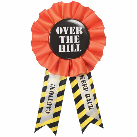 OVER THE HILL BIRTHDAY BUTTON RIBBON