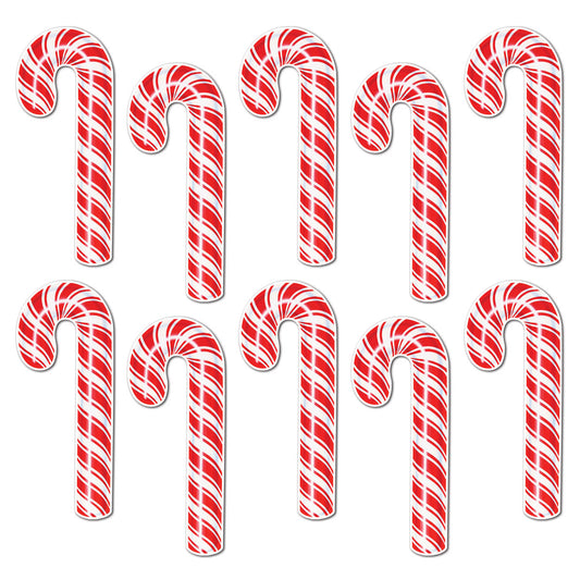 MINI CANDY CANE CUTOUTS 10PCS/PKG    7.5"