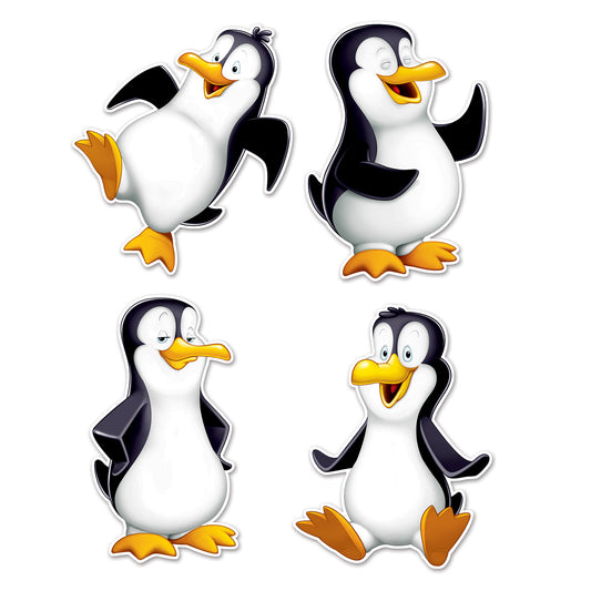 PENGUIN CUTOUTS 4PCS/PKG