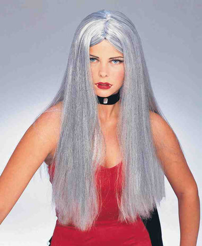 LONG GREY WITCH WIG