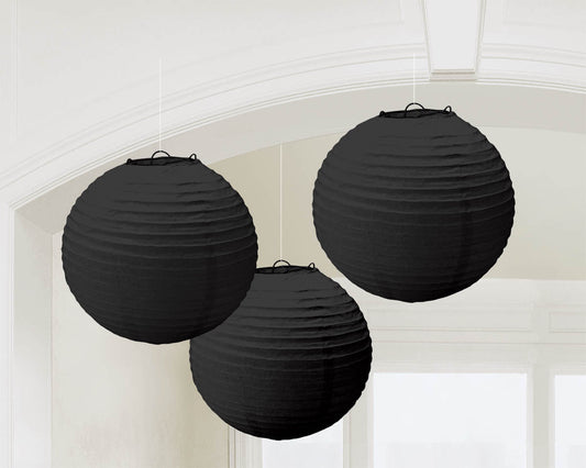 LANTERN - BLACK PAPER 9.5"             3 CT/PKG
