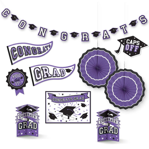 Purple Graduation Room Decorating Kit