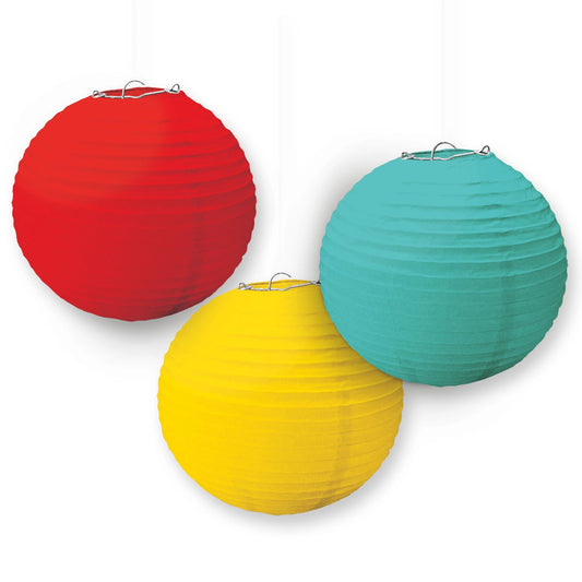 PRIMARY COLOR PAPER LANTERNS 3PC