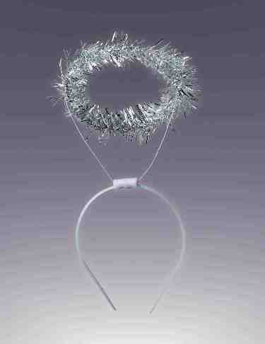 Angel Halo Headband w/Silver Tinsel