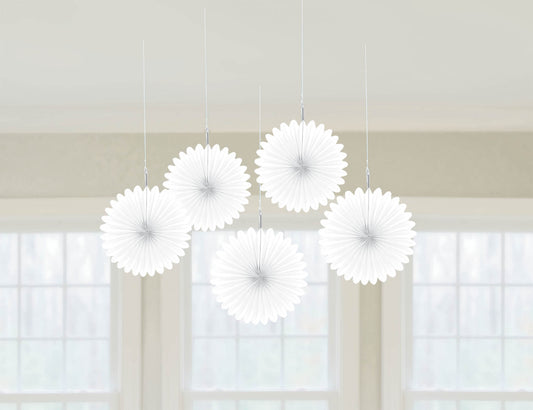 MINI FAN DECORATIONS 5PCS/PKG   WHITE