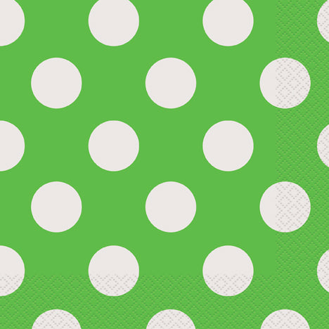 POLKA DOT NAPKINS LIME LUNCHEON   16PCS/PKG