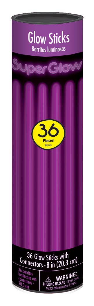 Purple Glow Sticks (36 Pcs)