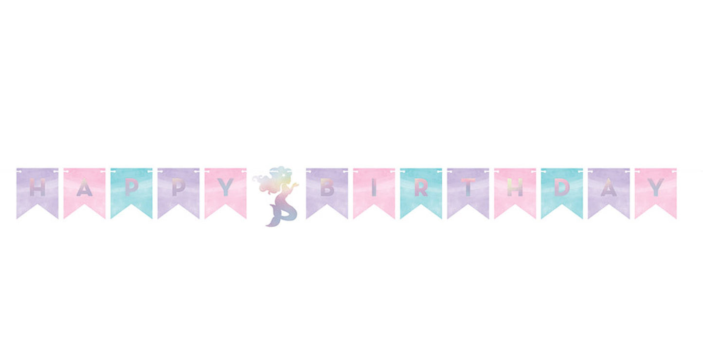 MERMAID SHINE HAPPY BIRTHDAY BANNER