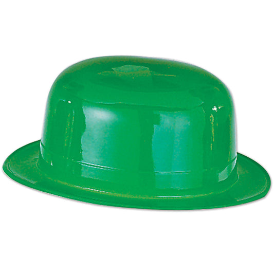 GREEN PLASTIC DERBY HAT EACH