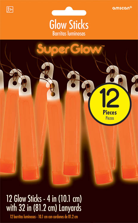 ORANGE GLOW STICK NECKLACES 12 PACK