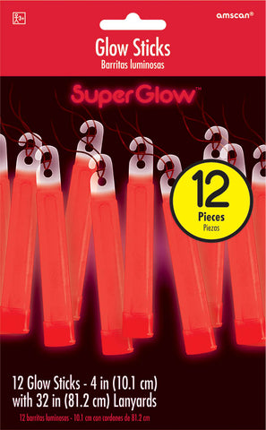 RED GLOW STICK NECKLACES 12 PACK