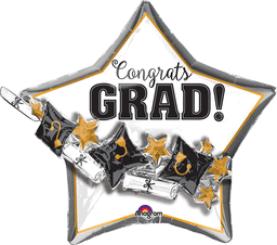 CONGRATS GRAD 27" MYLAR WITH 3D EFFECT