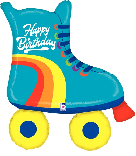 ROLLER SKATE SUPER SHAPE MYLAR BALLOON 39"