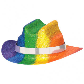 Rainbow Glitter Mini Cowboy Hat