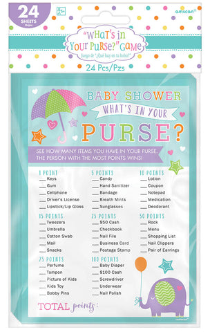 WHATS IN YOUR PURSE BABY SHOWER GAME