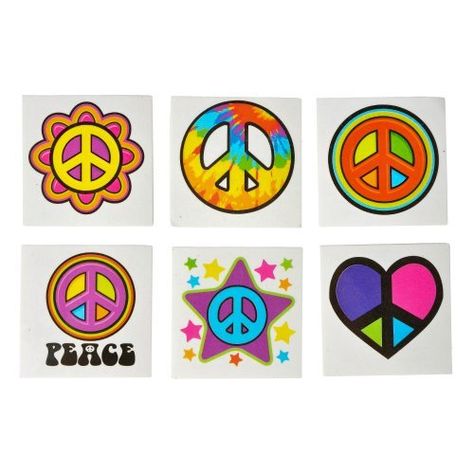 Peace and Love Temporary Tattoos