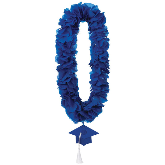 Blue Graduation Lei