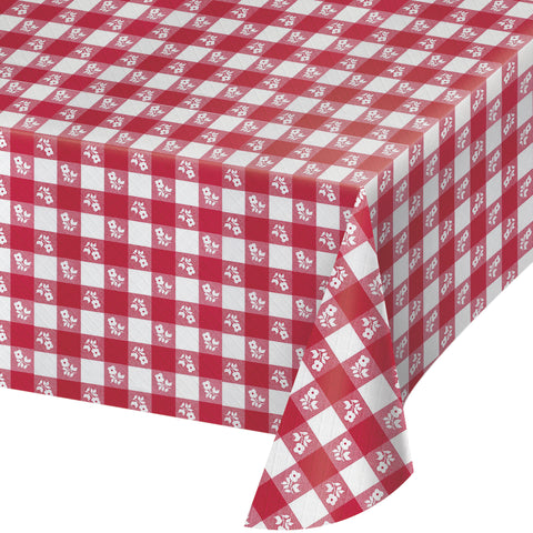 RED GINGHAM TABLE COVER