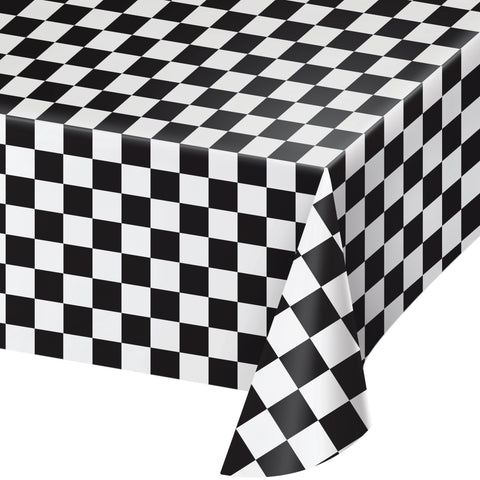 BLACK & WHITE CHECK TABLE COVER