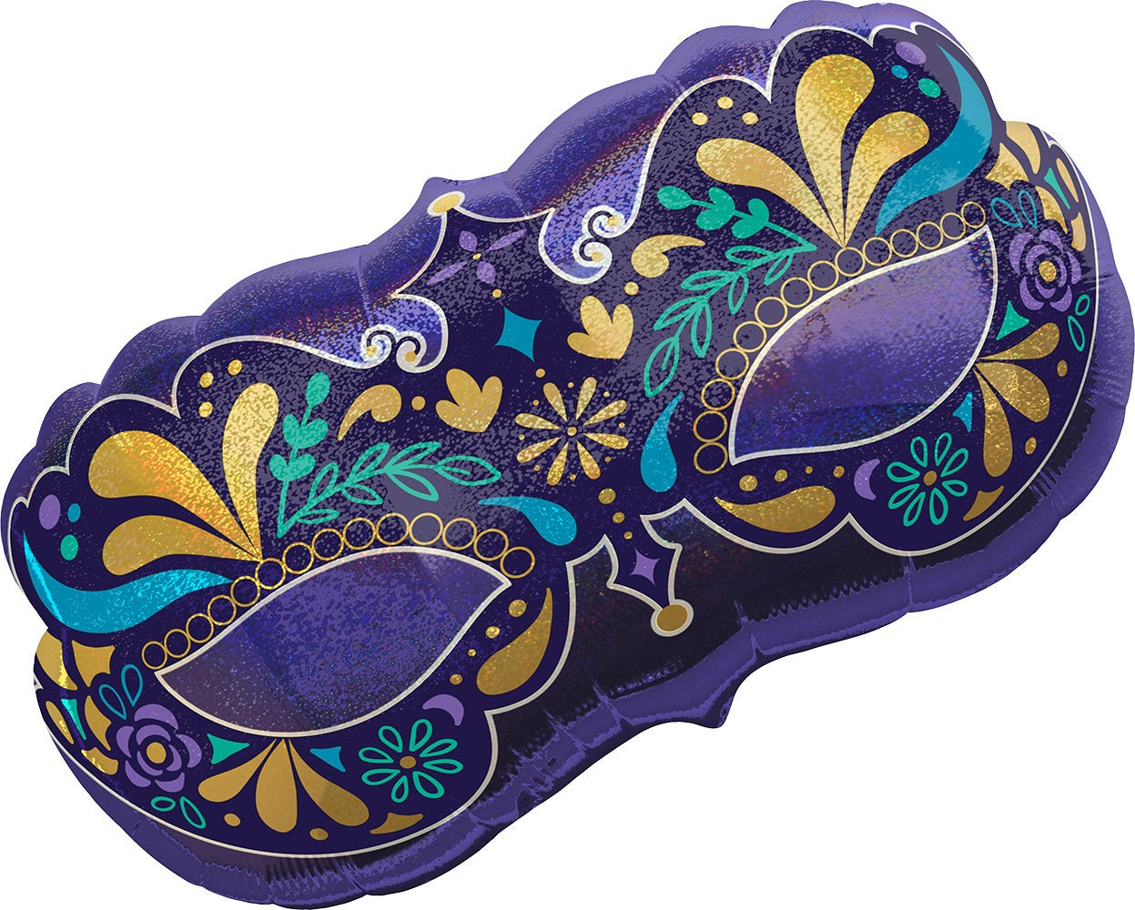 MASQUERADE MASK HOLOGRAPHIC MYLAR BALLOON 30"