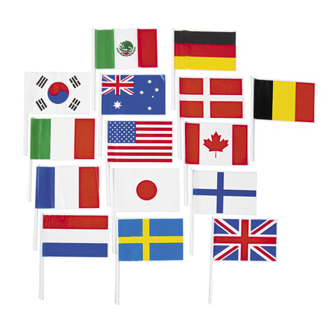 FLAGS OF ALL NATIONS PLASTIC 6"X 4"  72 CT   *