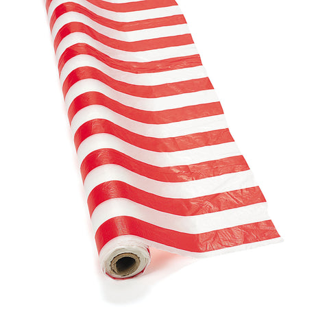 TABLECLOTH - RED/WHITE/ STRIPED  40" x 100'  ROLL
