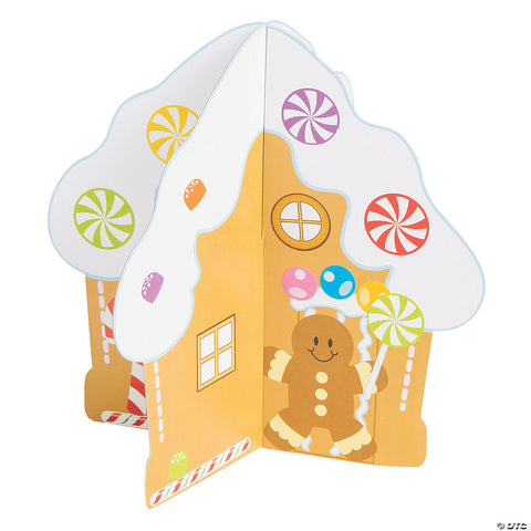 3D GINGERBREAD HOUSES WITH STICKERS MAKES 12
