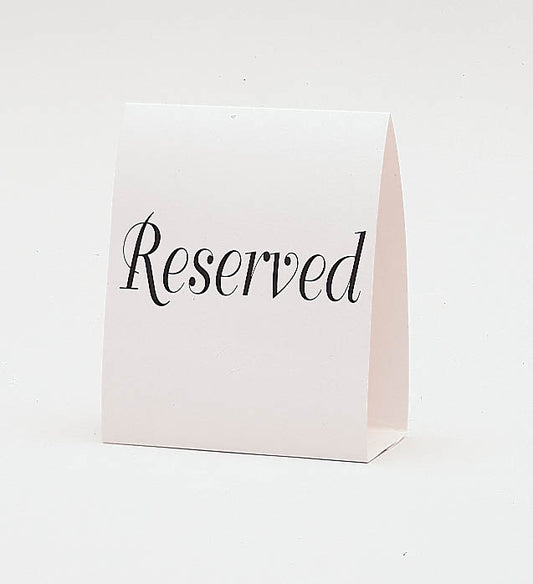 RESERVED TABLE CARDS