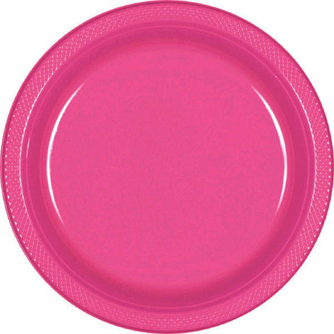 PLASTIC PLATES - BRIGHT PINK    7"   20 COUNT