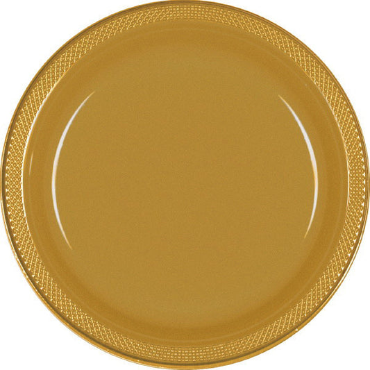PLASTIC PLATES - GOLD SPARKLE   7"   20 COUNT