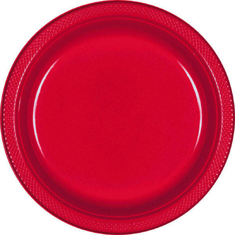 PLASTIC PLATES - APPLE RED   7"   20 COUNT