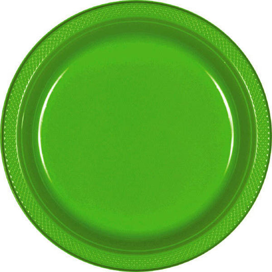 PLASTIC PLATES - KIWI GREEN    7"   20 COUNT