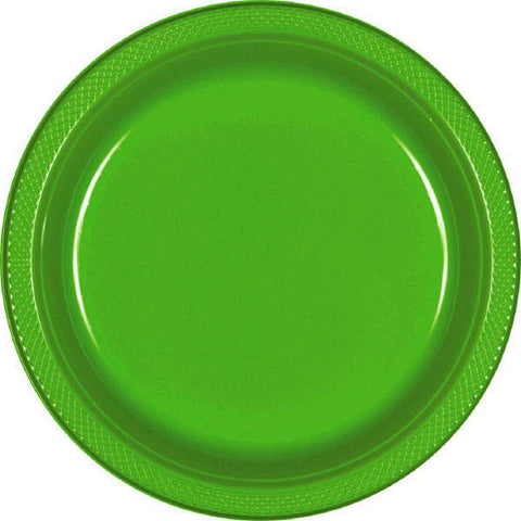 PLASTIC PLATES - KIWI GREEN    7"   20 COUNT