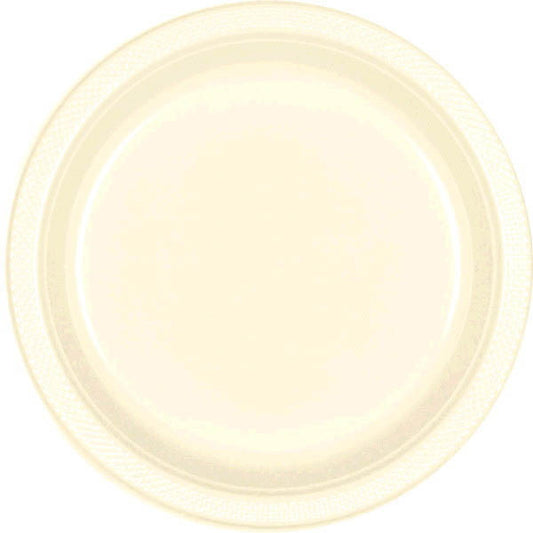 PLASTIC PLATES - VANILLA CREME  7"   20 COUNT