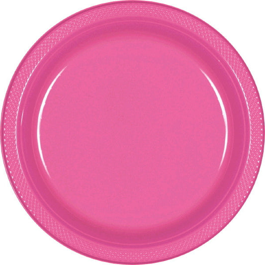 PLATE - BRIGHT PINK 9"    PLASTIC   20 CT/PKG