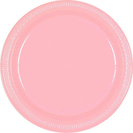 PLATE - NEW PINK PLASTIC 9"              20 CT/PKG