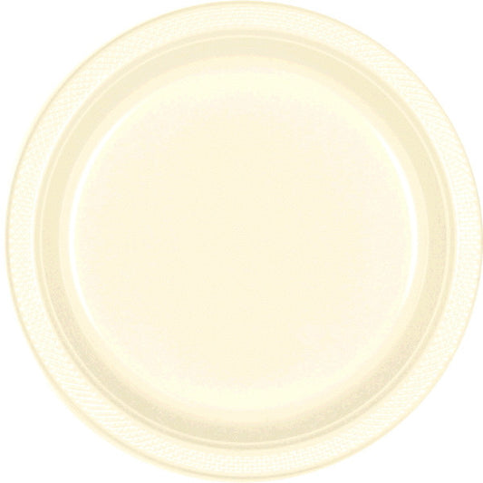 PLATE - VANILLA CREME 9"    PLASTIC   20 CT/PKG
