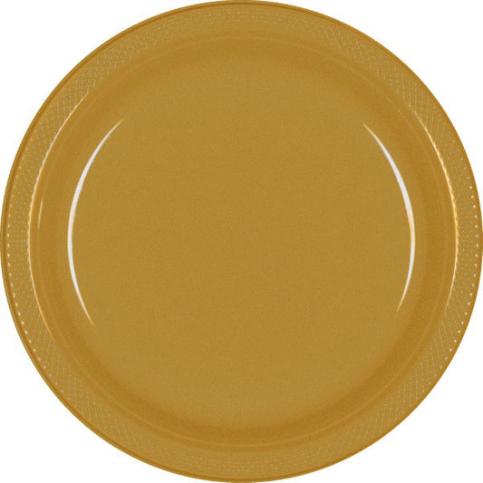 PLATE - GOLD SPARKLE 10 1/4" PLASTIC 20 CT/PKG