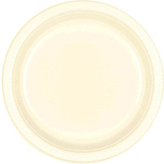 PLATE - VANILLA CREME 10 1/4" PLASTIC 20 CT/PKG