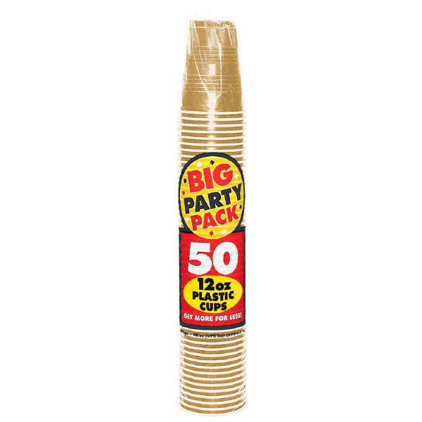 PLASTIC CUP - GOLD        12 OZ   50PCS/PKG
