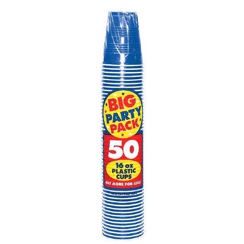 PLASTIC CUPS -  ROYAL BLUE   16OZ   50PCS/PKG