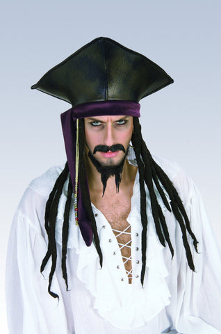 HAT - CARIBBEAN PIRATE W/DREADLOCKS