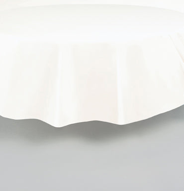 White 84" Value Round Table Cover