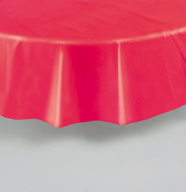Red Round Value Plastic Table Cover